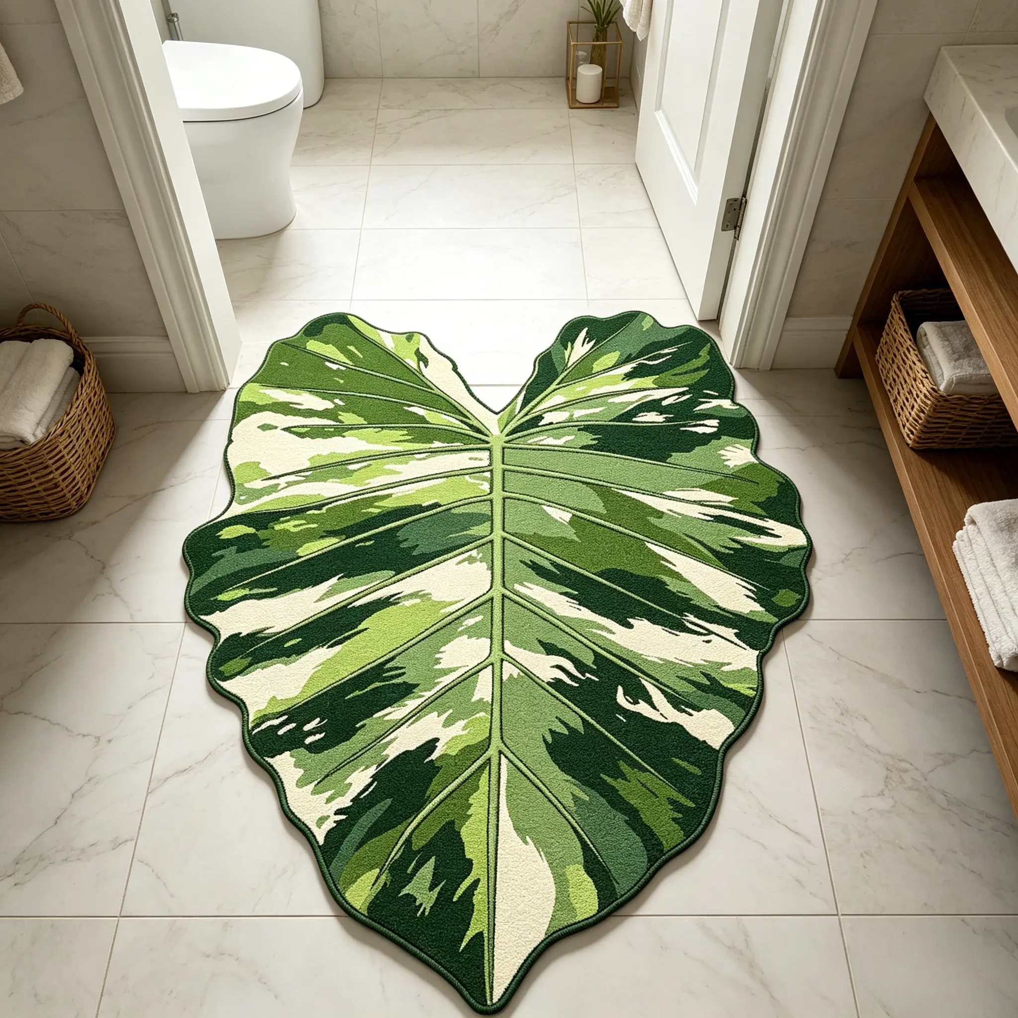 Creative Leaf Pattern Rug, Hand Wash Only, Ideal for Living Room, Bedroom, Study, Unique Home Decor, Comfortable Indoor Carpet