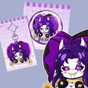 Pierrot Freak Circus Jester keychain& pin Creepy Cute Alt Circuscore Collectible | Gothic Kawaii Handmade