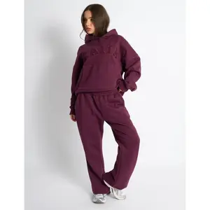 Wide Leg Sweatpants Deep Burgundy