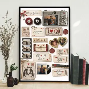 Personalized Custom Couple Matchbook Romantic Love Collage, Personalized Poster