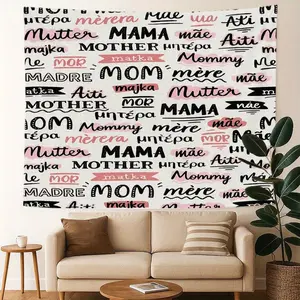 One Piece of Tapestry Featuring a Mother'S Day Design, Made from 100% Polyester, Includes a Free Installation Kit, Ideal for Decorating Living Rooms, Studies, Restaurants, As Wall Art, And for Background Decoration, Does Not Require Batteries