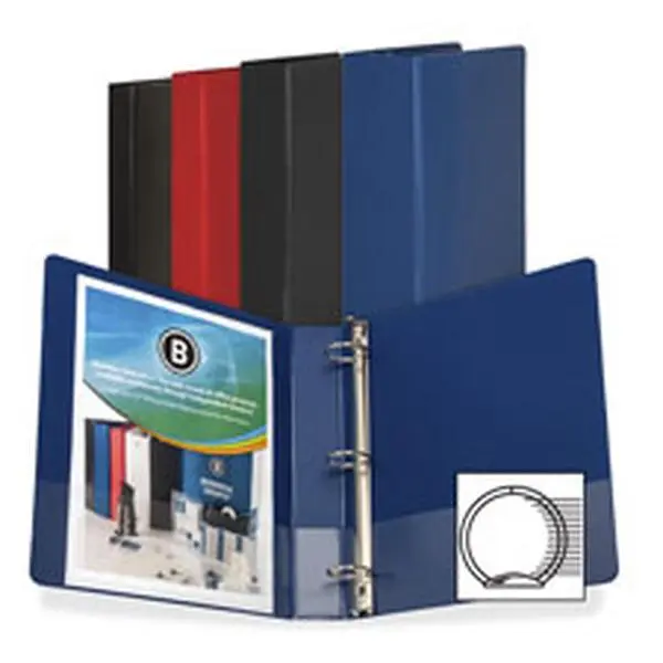 Round Ring Binder, with Pockets, .5 in., Black
