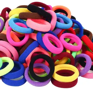120 Pcs Baby Hair Ties Cotton Toddler Hair Ties for Girls Kids Multicolor Small Seamless Elastic Ponytail Holders