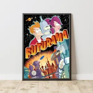 Futurama Poster, Manga Poster, Anime Poster, Cartoon Wall Art, Cartoon Decor, Futurama Print, Kid Poster