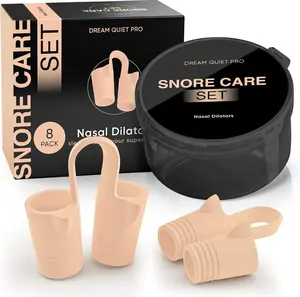 Nasal Dilators - Nose Clips to Reduce Snoring & Better Sleep – Comfortable Silicone Snore Stopper – Less Snoring Nose Vents – 8 Pack