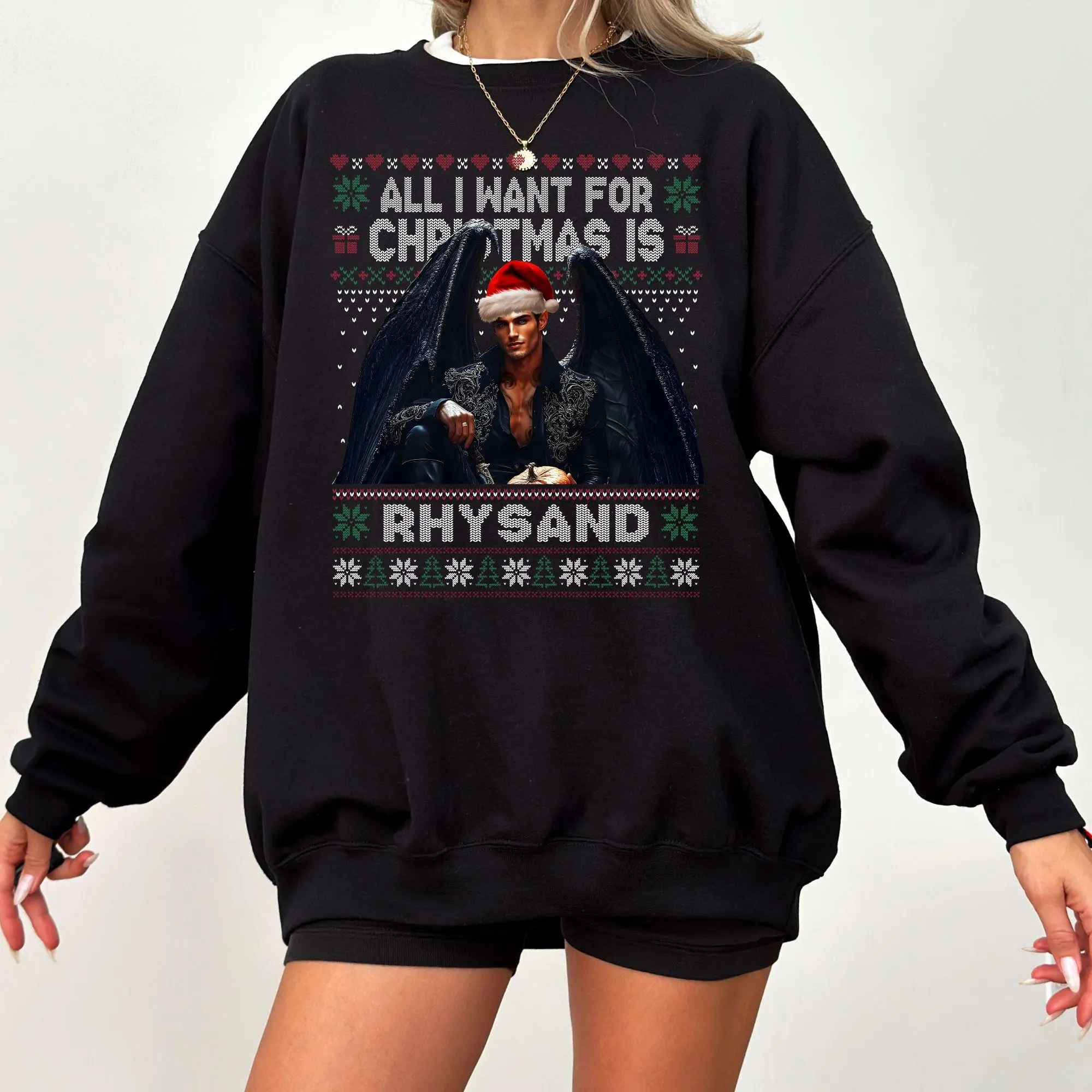 All I Want For Christmas is Rhysand Sweatshirt, Rhysand Acotar Shirt, Rhysand Shirt, Acotar The Night Court Rhysand Tee, Bookish Gifts, Christmas Sweatshirt