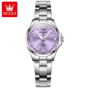 OLEVS Women's Watch 2025 New Light Luxury Waterproof Simple Girls Purple Watch