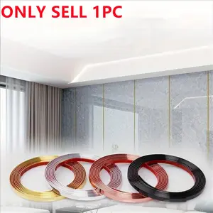 Gold Striped Pattern Wall Sticker, 1 Roll Self-adhesive Decorative Strip, Wall Decor Suitable for Home Living Room Bedroom