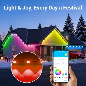DAYBETTER Ultrasonic Eaves Light Permanent Outdoor RGB Lighting for Holiday Decoration & Daily Accent with App Control IP65 Waterproof