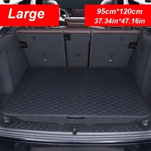95cm*120cm Universal Car Trunk Mat, Car Accessory, Embroidered PU Leather Cargo Liner Protector, Fits Hatchback Sedan Suv, Choose Your Size