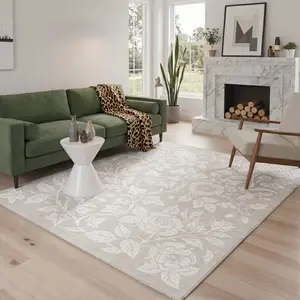 【Deals For You Days】GENIMO Washable Area Rug Soft Non Slip Pet Friendly Floor Carpet for Living Room Bedroom Kitchen Hallway Home Decor Hallway Decor,ARF4686-OCHRE BLOOM