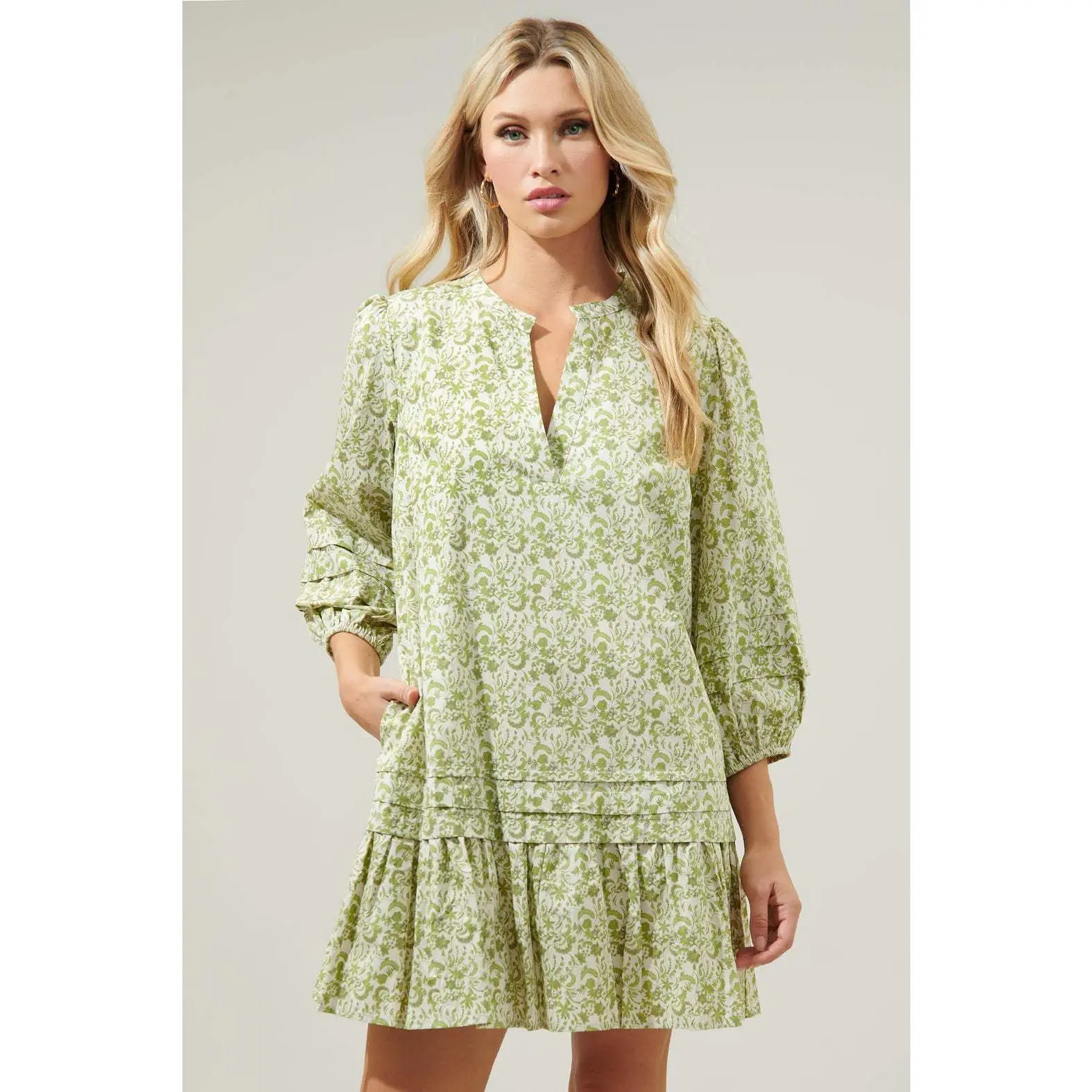 Baudelaire Floral Velma Ruffle Shift Dress