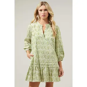 Baudelaire Floral Velma Ruffle Shift Dress