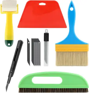 Wallpaper Smoothing Tool Kit Wallpaper Smoothing Brush, Seam Roller, Paste Brush, Wallpaper Tool Kit for Applying Peel and Stick Wallpaper,