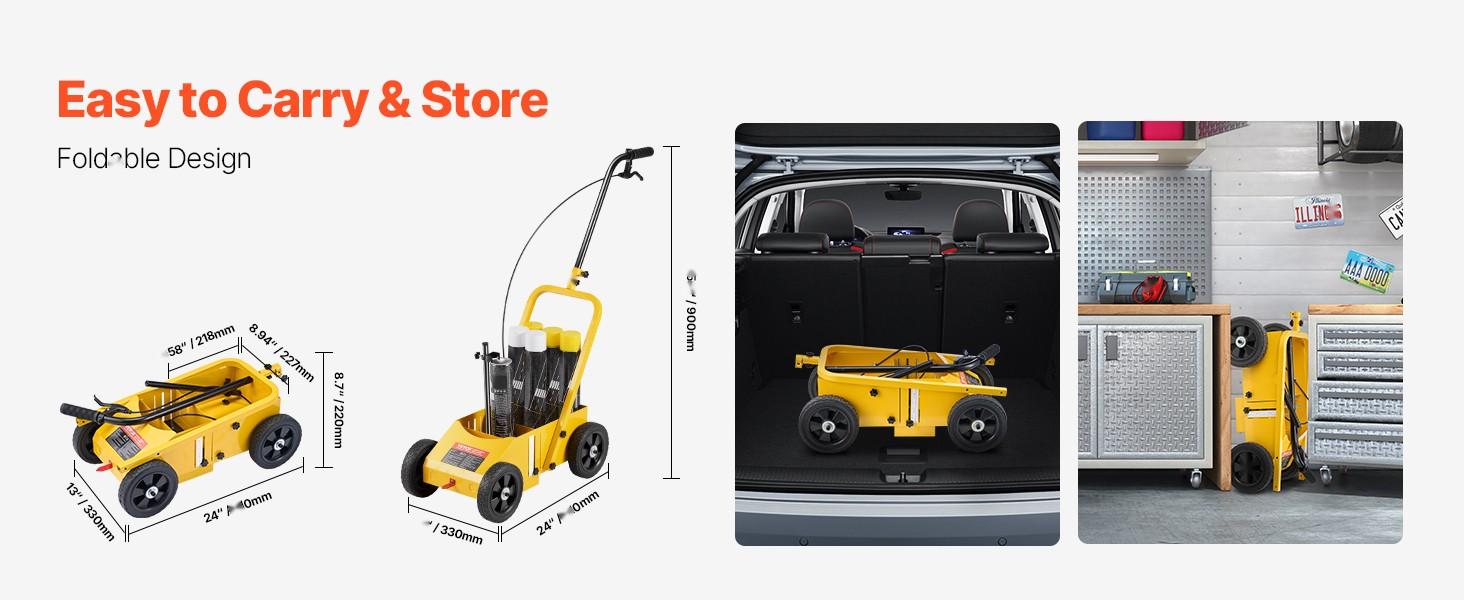 Striping Line Marking Machine With 4-Wheel Mobility, Heavy Duty Pavement And Road Marking Tool, Adjustable 2-4 Inch Width, 24 X 13 X 35.4 Inch Frame For Parking Lots, Roads, Stadiums And Sports Fields, Yellow