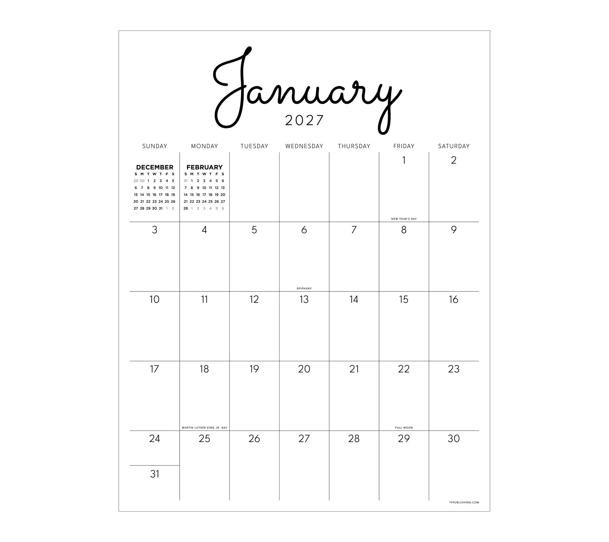 2027 Large Art Poster Wall Calendar 2027 Large Art Poster Wall Calendar