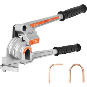 VEVOR Pipe Tube Bender, 1/4", 3/8", 1/2" OD, 3 in 1 Manual Level Tube Bender, 180 °   Copper Aluminum Pipes Bending Tools for HVAC Air Conditioning
