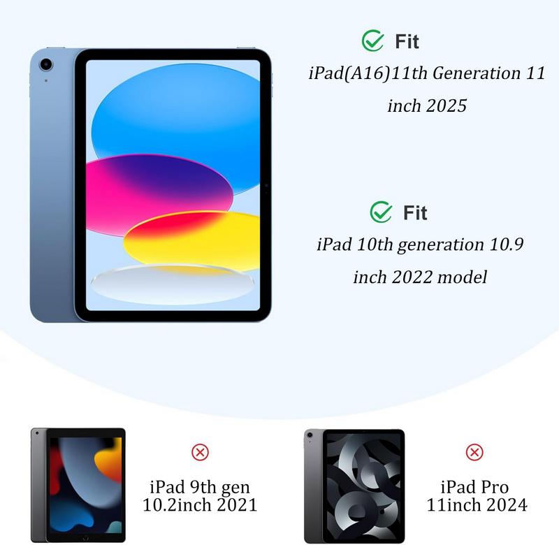 iPad Case/iPad 10th Generation Case [11-Inch 2025/10.9 Inch 2022] with Pencil Holder, Smart Cover with Soft TPU Back [Support Auto Wake/Sleep] Blue Protective Protection Green Tablet Computer