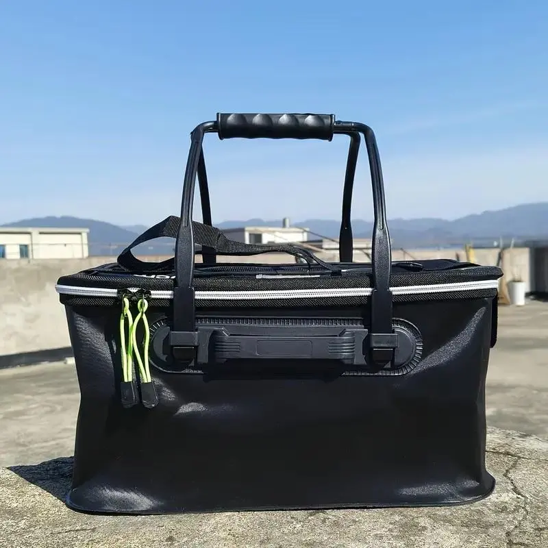 Foldable Fishing Bag, Portable Large Capacity Fishing Bucket with Shoulder Strap, Fishing Accessories for Outdoor Camping Hiking