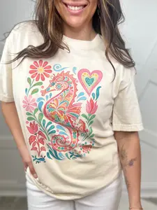 Seahorse Graphic Tee - Ivory-701