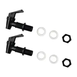 2 Pcs BPA Free Black Plastic Replacement Cooler Faucet Reusable Spigot Spout Water Beverage Lever Pour Dispenser Valve Tap for Water Crock