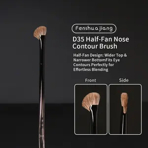 FenShuaJiang D35 Half Fan Nose Shadow Brush, Multifunctional Wool Makeup Brush, Ultra-Soft Cosmetic Tool, Soft Brush Tip, Ideal for Blending & Contouring
