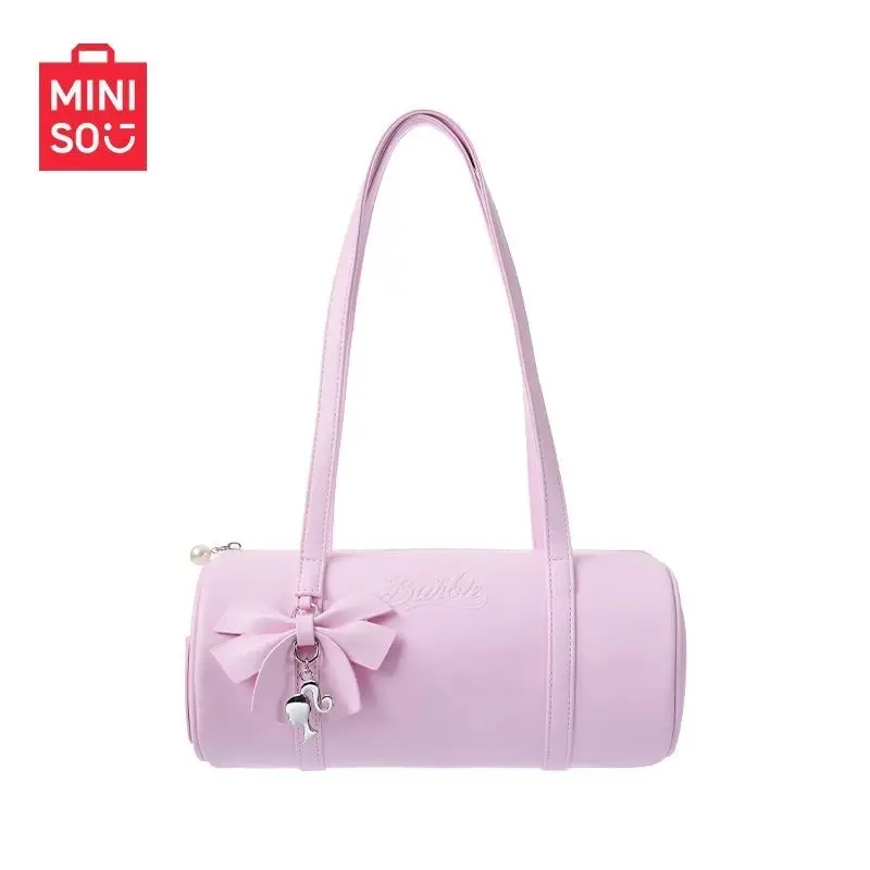 Barbie Princess Cylindrical Shoulder Bag - Elegant Sparkling Design, Chic Shape & Adjustable Strap, Perfect for Daily & Party Wear | Barbie Lovers, Everyday Shoulder Bag