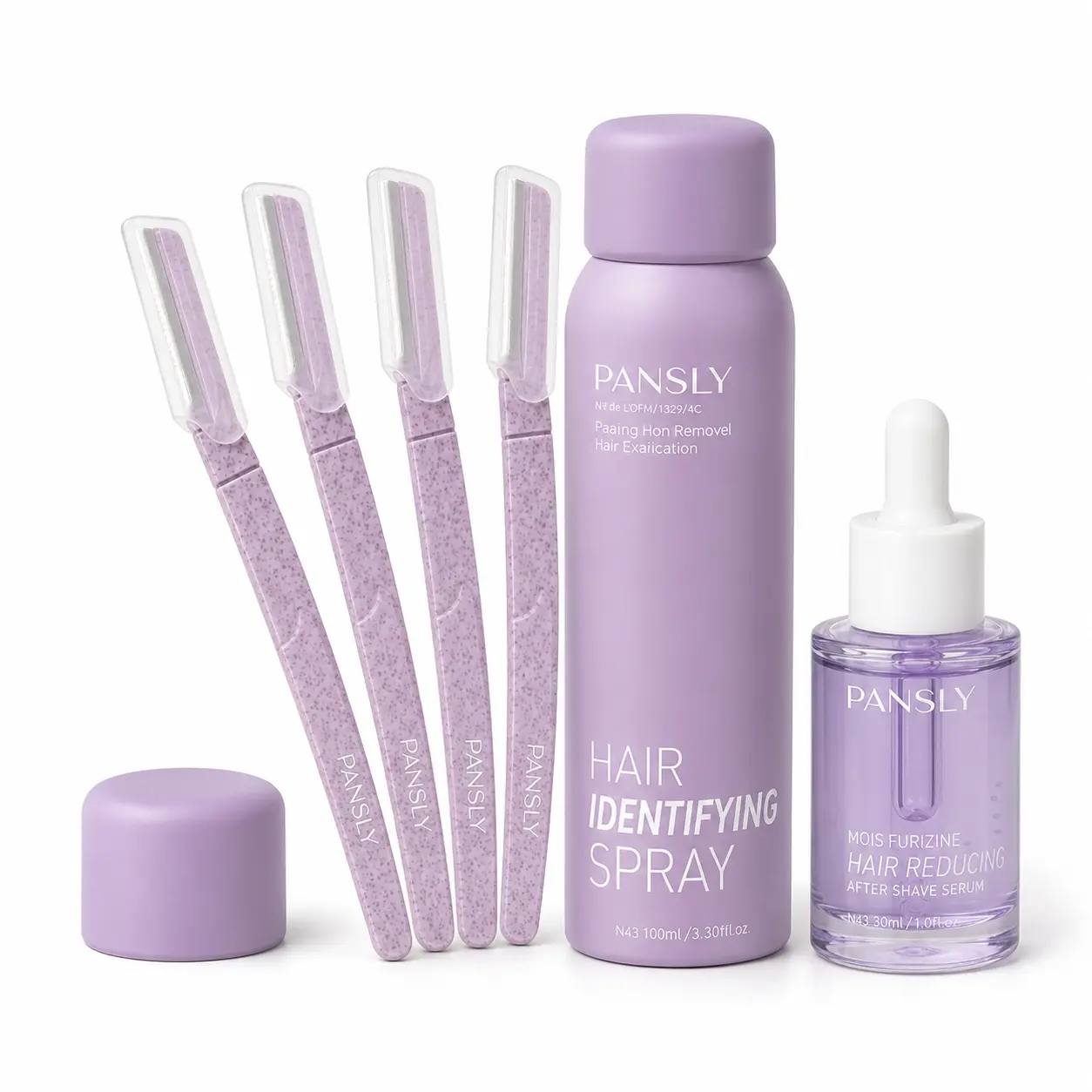 Dermaplaning Tool Kit for Women with Identifying Spray & Soothing Serum, 4 Face Razors for Gentle Hair Removal - Hydrating Cosmetic Set for Smooth, Sensitive Skin