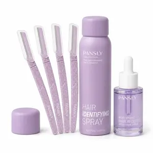 Dermaplaning Tool Kit with Hair Identifying Spray & Soothing After Shave Serum, 4 Face Razors for Women - Gentle Treatment for a Bright, Moisturized Complexion