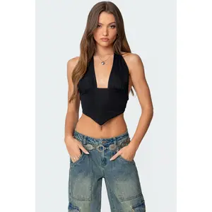 Open Back Triangle Halter Top Open Back Triangle Halter Top