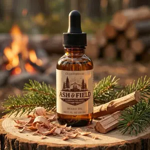 Ash & Field Cedarwood Beard Oil for Men – 1 oz Natural Hydrating Beard Care