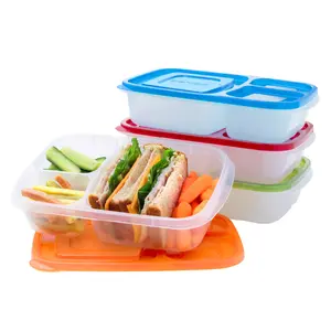 Bentgo Easyboxes 3-Compartment Food Containers 8-Piece Set - At Home Lunchable Meal Prep Containers for Kids or Adults