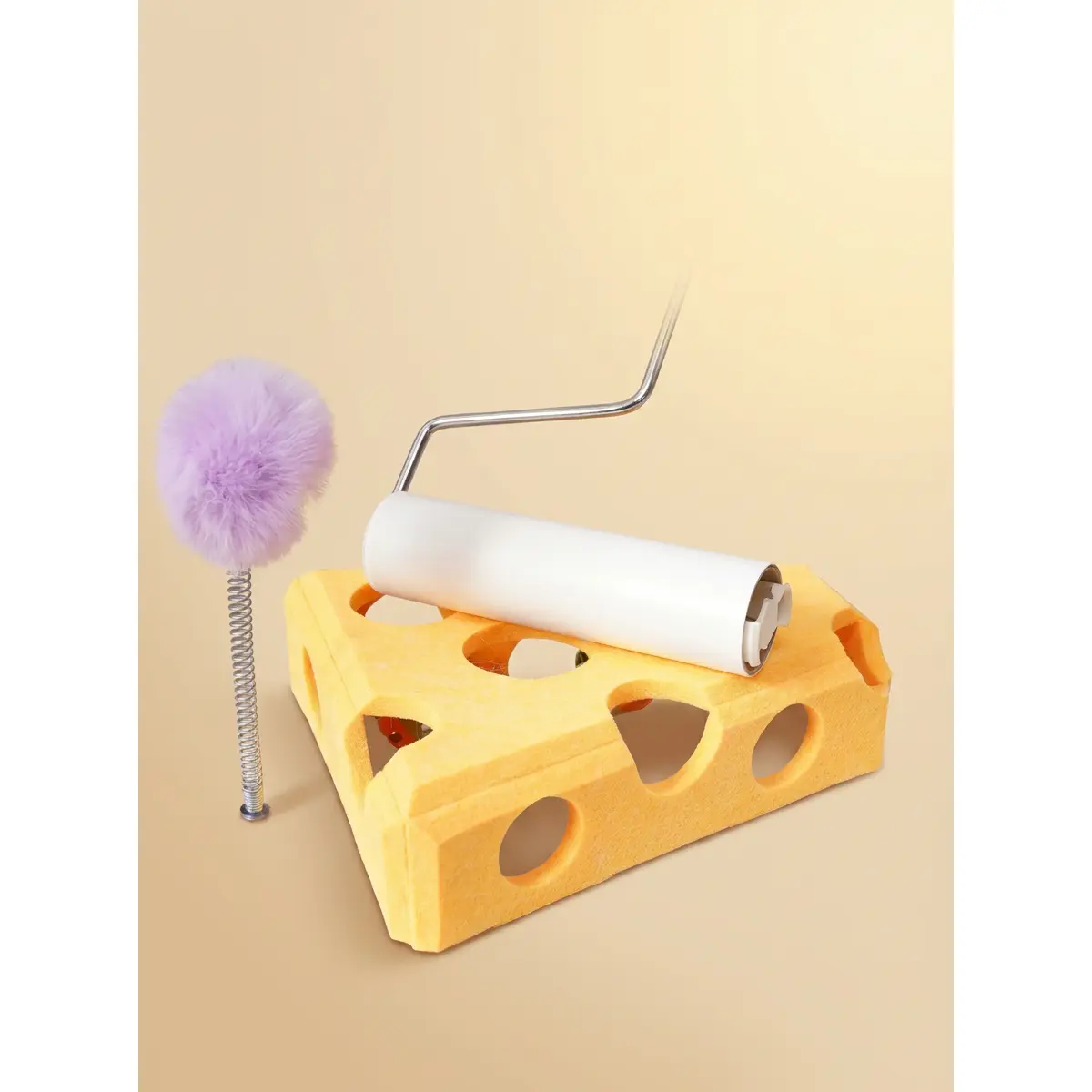 Cat Puzzle Box Toy — Interactive Enrichment Box with Ball & Spring Wand, Kitten Exercise Toy