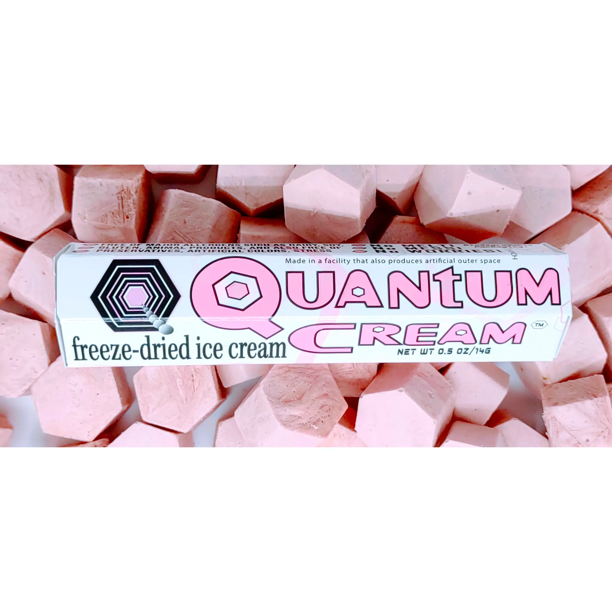 O.M.Geeks Ltd QUANTUM CREAM Freeze-Dried Ice Cream Strawberry 2 Pack & 7 Pack & 21 Pack Candy, Dairy-Free, Nut-Free, Gluten-Free, Coconut, Sweet, Snack Food