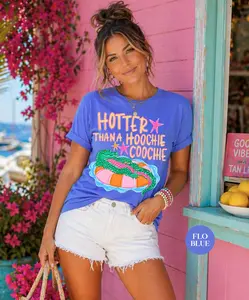 Comfort Colors Hotter Than A Hoochie Coochie Summer TShirt | Funny Gator Summer Vacation Tee T-shirt | Crocodile Summer Beach Shirt