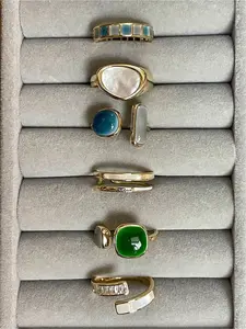Women's Fashion Vintage Geometric Rings Set, 6-Piece Joint Open Design Jewelry Gift for Women, Party Dating Daily Wear Accessories