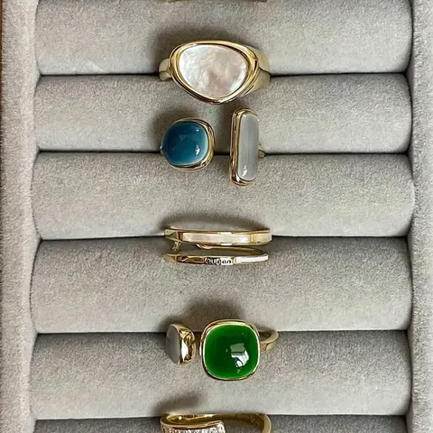 Women's Fashion Vintage Geometric Rings Set, 6-Piece Joint Open Design Jewelry Gift for Women, Party Dating Daily Wear Accessories