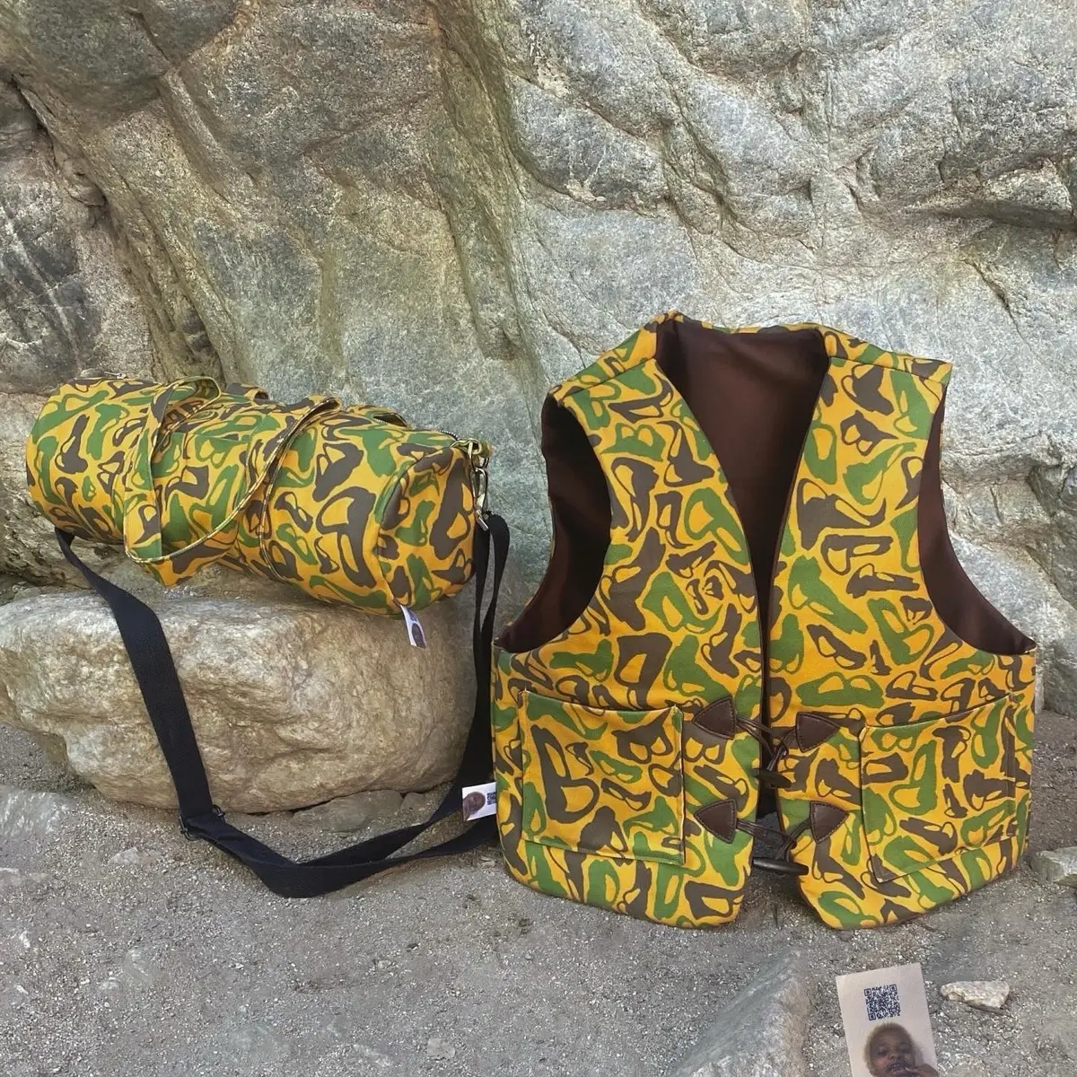 1 of 1 Green B Camo Safari Vest