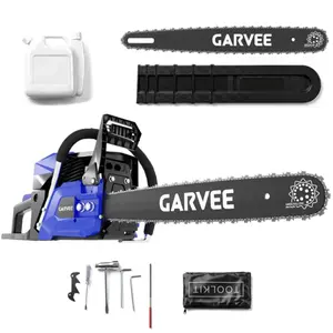 [FLASH SALE]  Garvee 20 Inch Gas Chainsaw 58CC 2-Stroke, 3.4HP Powerful Engine, Dual Safety Brake, Anti-Vibration, Quick Start, Wood Cutting & Tree Pruning