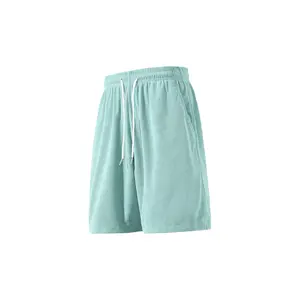 Men’s Mint Green Casual Corduroy Shorts, Lightweight Breathable Summer Wear, Street Style