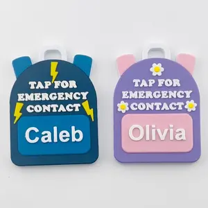 Custom Emergency Contact Backpack Tag– scannable NFC Keychain