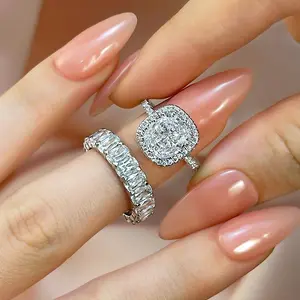 Maxine 3.0ct Cushion Cut Engagement Ring Set,Bridal Ring Set,5A Cubic Zirconia Women's Ring Jewelry,Wedding Ring Set for Daily,Travel,Proposal,Birthday,Anniversary