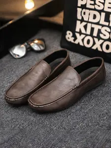 Men's Slip-On Casual Loafers, Lightweight Business/streetwear, Vintage, Soft Sole Anti-Slip, Comfortable Footwear