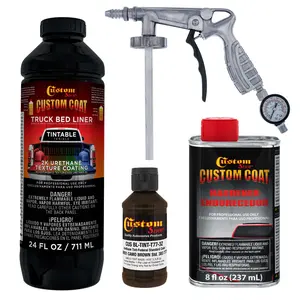 Federal Standard Color #30051 Camo Brown T77 Urethane Spray-On Truck Bed Liner, 1 Quart Kit with Spray Gun and Regulator - Textured Protective Coating