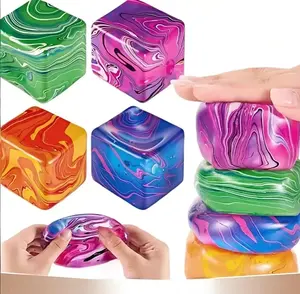 1pc Rotating Squeezing Cube, Soft Tpr Stress Relief Block, Ideal for Adults and Kids Travel Entertainment, Perfect Gift for Pressure Relief
