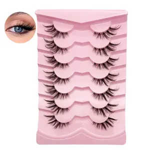 7 Pairs Fake Mink Eyelashes, DIY Cluster Lash Extensions 9-16mm, Natural Curl False Eyelashes, Perfect for Role Play Halloween, Dramatic Volume Eyelash