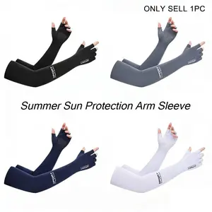 Summer Sun Protection Arm Sleeve, 1 Pair Breathable Ice Silk Arm Sleeve, Outdoor Half-Finger Arm Sleeve, Sports Arm Sleeve For Cycling, Running, Climbing, Uv Arm Sleeves