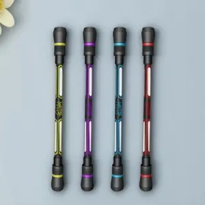 Multifunctional Spinning Anti Stress Pen with Fidget Toy Grip Fluorescent Writing Ins Style Rotatable Focus Tool Portable Random Color Stationery for Kids Adults Exam Anxiety Relief Stress Relief Gadgets