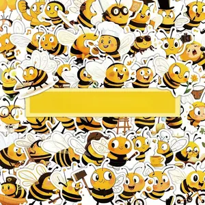 60pcs Cartoon Bee Series Stickers, Suitable for Faith Based Designs Such As Scrapbooks, Diaries, Laptops, Water Bottles, Cars, Etc., As Gifts with Positive Information, Car Decals