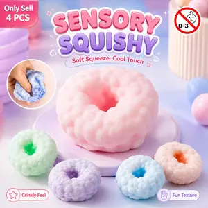 4pcs squishy ​​and satisfyingly crinkly stress-relief ball—an "ice-cool" tactile toy featuring a bead-filled, squeezable design, Squishy Sensory Fidgets. Each squeeze delivers a unique, sand-like tactile sensation that is deeply satisfying